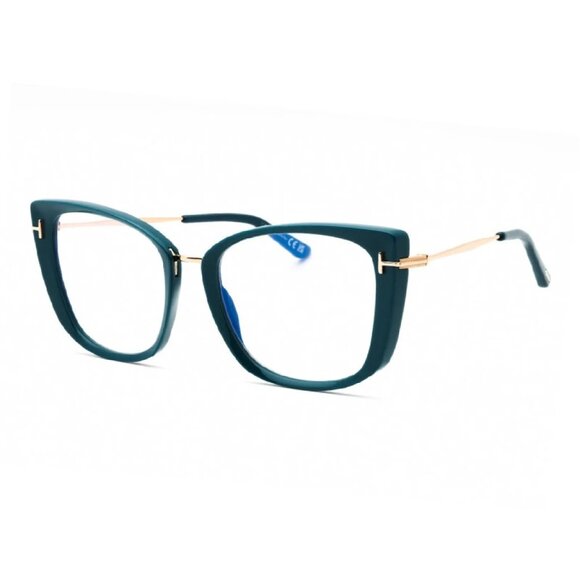 NEW TOM FORD FT5816-B/S 089 EYEGLASSES TF5816-B 089 BLUE WOMEN CAT EYE EYEWEAR - Picture 1 of 3